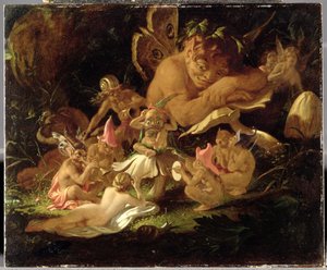 Puck and Fairies ، من &39;A Midsummer Night&39;s Dream&39; ، c.1850 (زيت على لوحة)